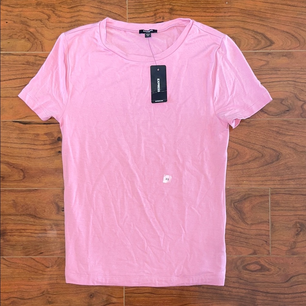 NWT Express Light Pink Short Sleeve Tee Shirt Top